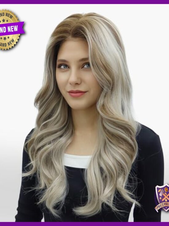 26-Inch Synthetic Lace Front Wavy Wig Heat Resistant Adjustable Cap main image 4